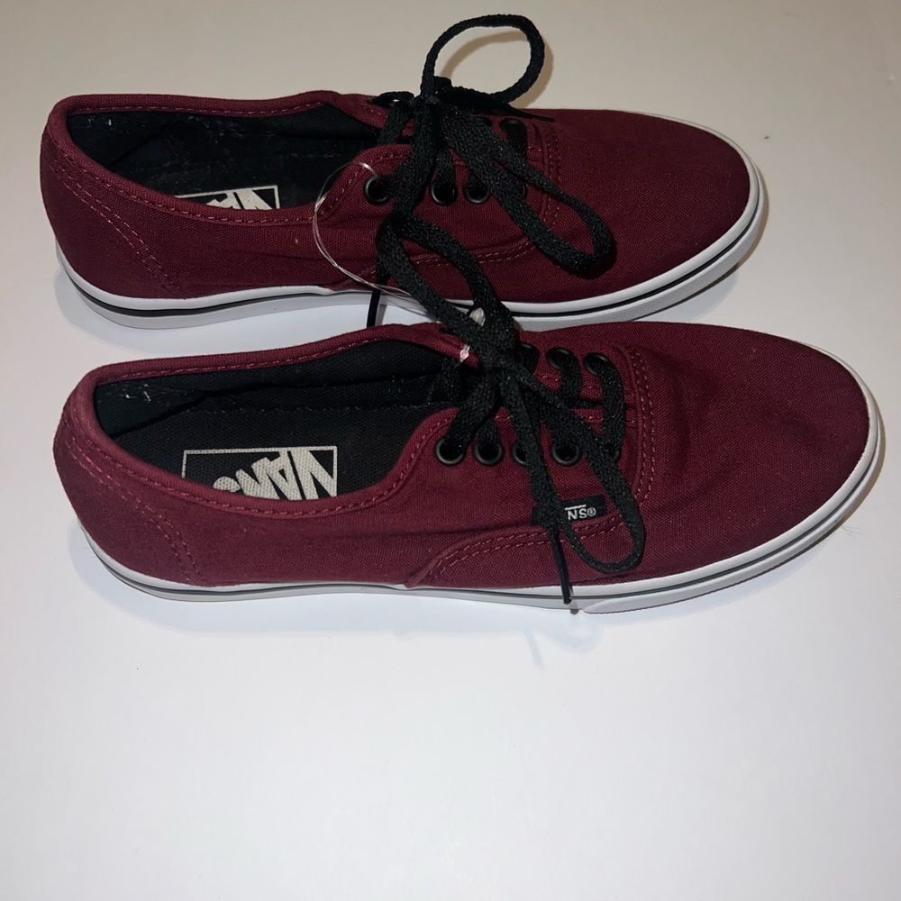 Vans Maroon Canvas Sneakers with Black Laces